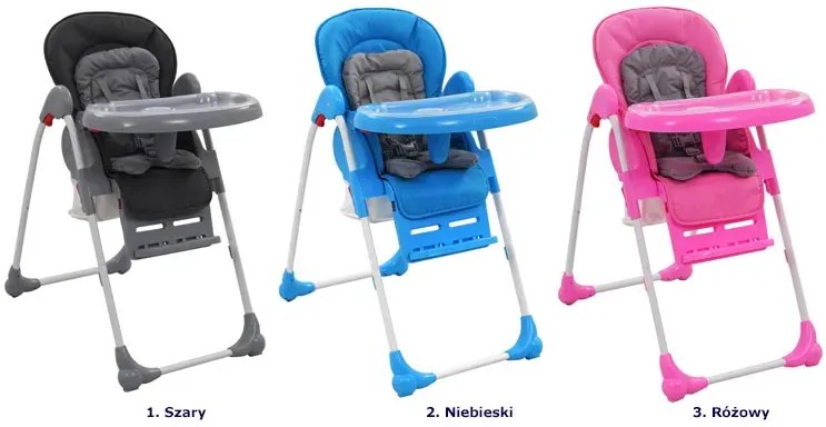 Szare regulowane krzesełko do karmienia D1-L49