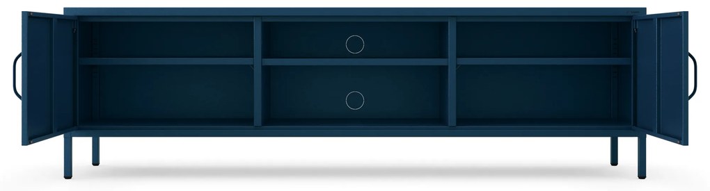 Szafka RTV metalowa szeroka XL na nóżkach granatowa, 1700x400x500 mm: ROSARIA