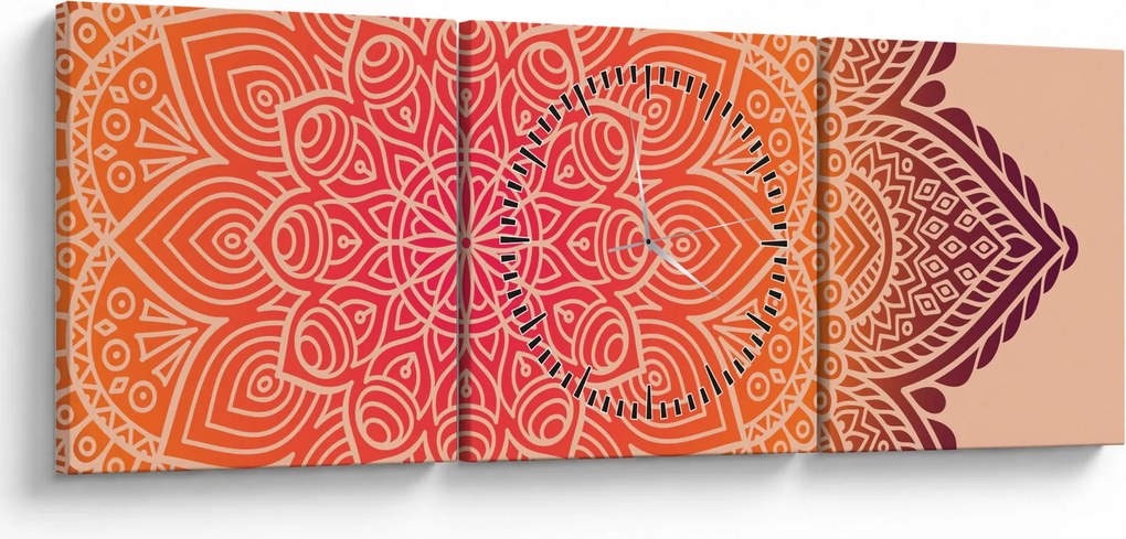 Obraz - Mandala sztuka (z zegarem) (90x30 cm)