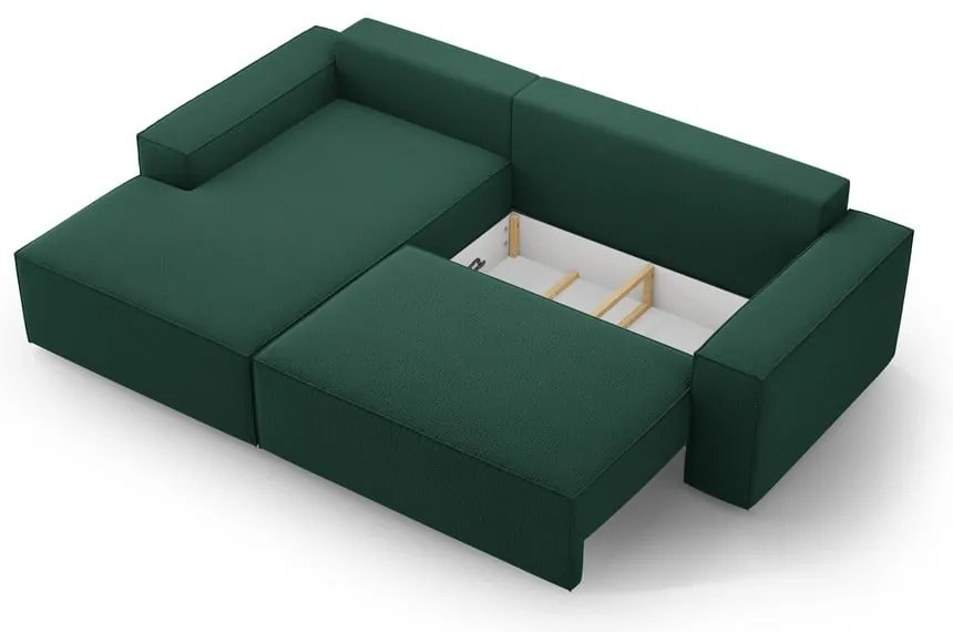 Zielony rozkładany narożnik (lewostronny) Jodie – Micadoni Home