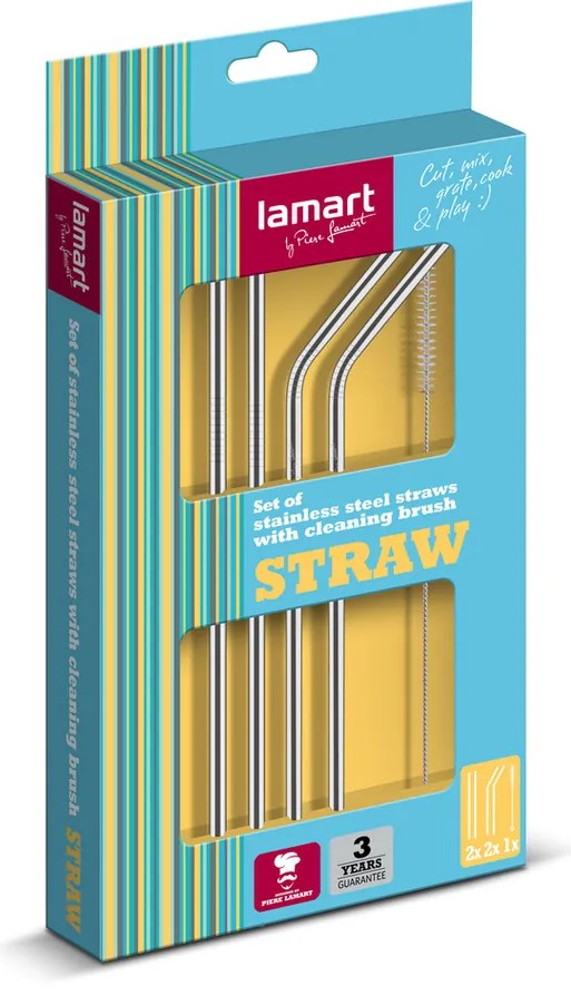 Lamart LT7052 5-częściowy zestaw słomek ze stalinierdzewnej Straw