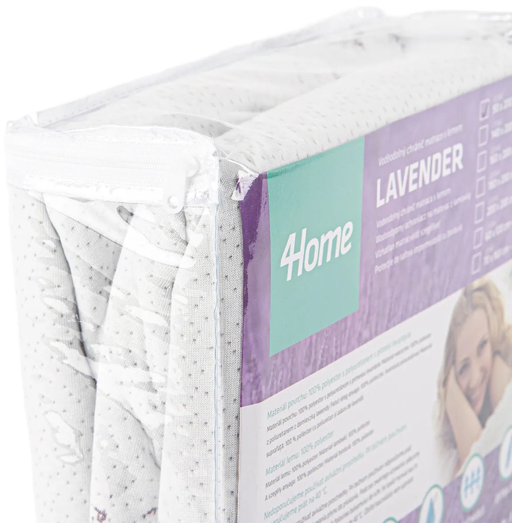 4Home Lavender Ochraniacz  na materac z lamówką, 90 x 200 cm