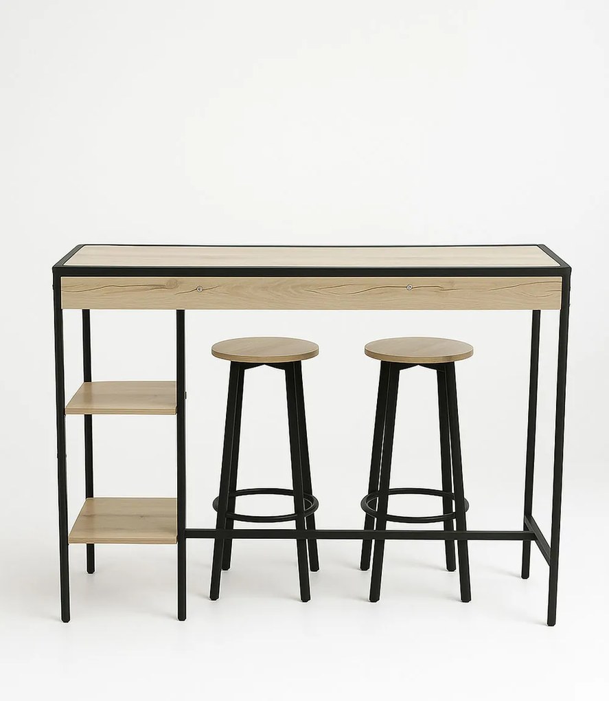 Set Bar Mesa Alta + 2 Taburetes Loku