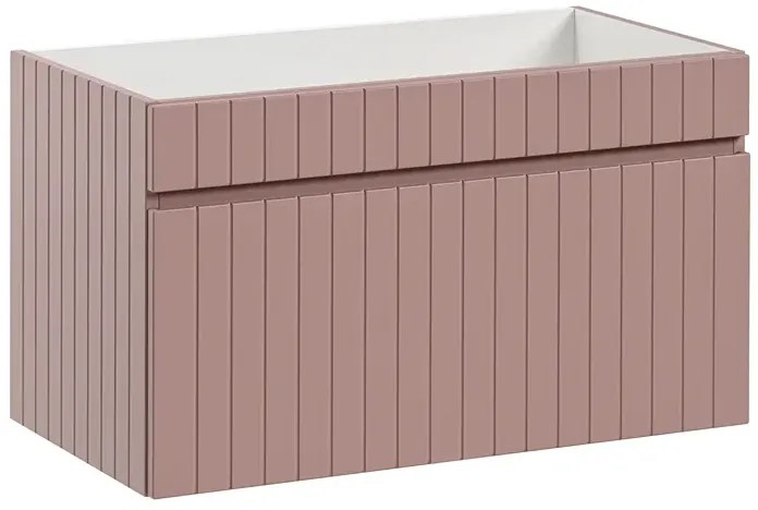 Szafka umywalkowa różowa 80 cm z lamelami D1-N71