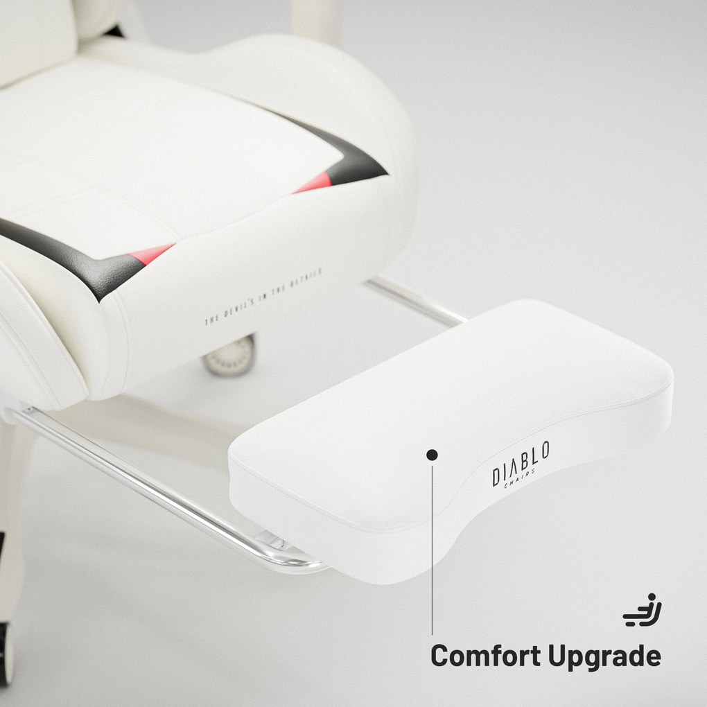 Fotel gamingowy Diablo X-Ray 2.0 Normal Size, biało-czarny