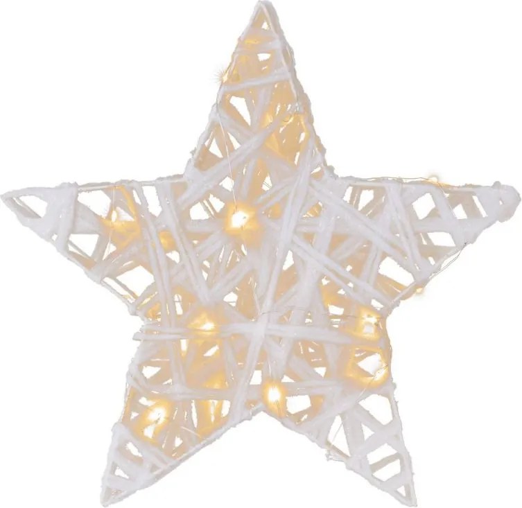 Gwiazda z brokatem, ciepła biel, 20 diod LED, Ø 30 cm