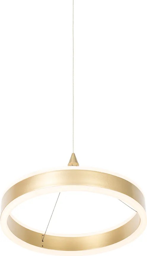 Lampa wisząca mosiężna 30 cm z LED 3-stopniowy ściemniacz - Lyani