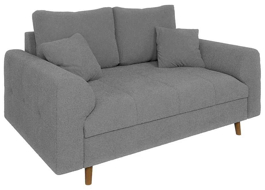 Szara sofa z materiału bouclé 150 cm Ariella – Ropez