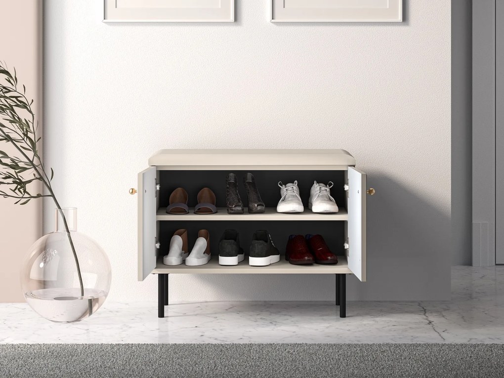 Szafka na buty z tapicerowanym siedziskiem Sophie 16, kaszmir
