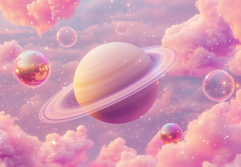 Fototapeta - Różowa planeta (196x136 cm)