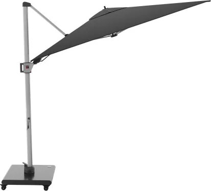 HYPERION 330 x 240 cm – luksusowy, huśtawkowy parasol ogrodowy z bocznym drążkiem : Kolor parasola - Ciemnoszary