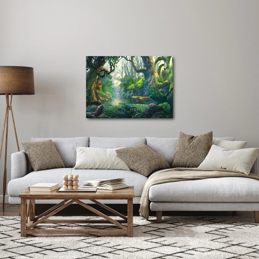 Obraz - Ilustracja lasu tropikalnego (70x50 cm)