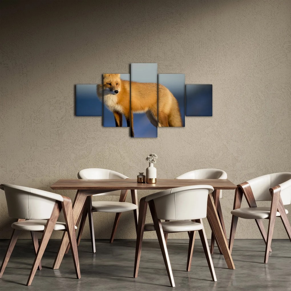 Obraz - Lis na śniegu (125x70 cm)
