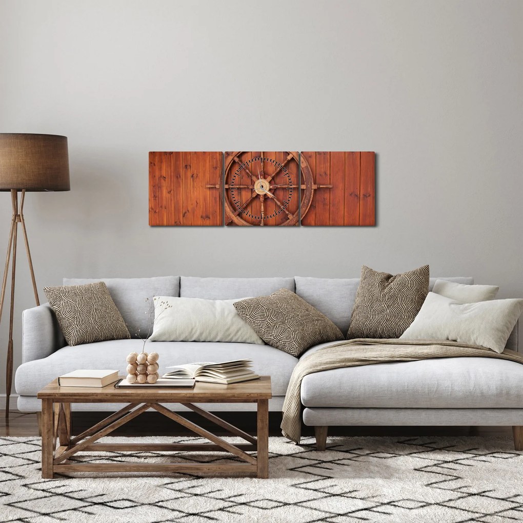 Obraz steru (z zegarem) (90x30 cm)