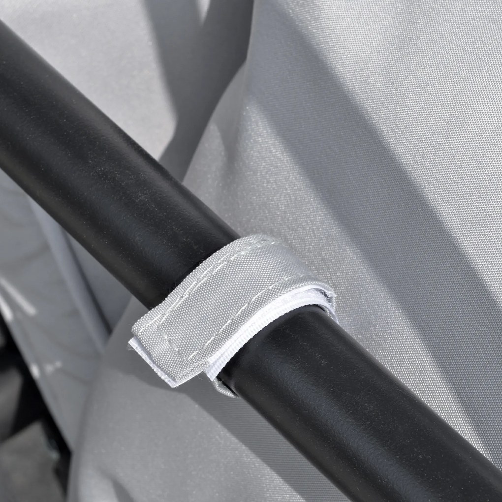 Outsunny huśtawka z dachem, huśtawka ogrodowa, Ławka bujana z funkcją leżenia, 3-osobowa, metal + poliester, biały, 209x114x170 cm