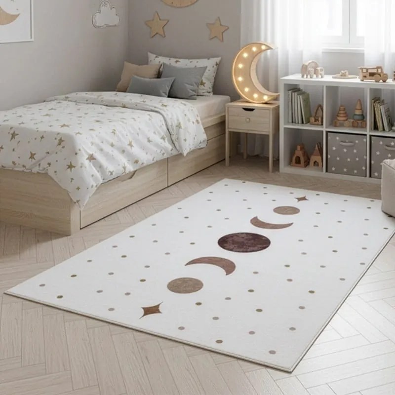 Dywan dziecięcy Coco Fazy Księżyca kremowy 80 cm x 150 cm