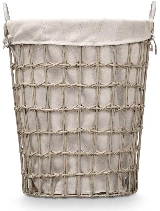 Kosz na pranie z materiałowym wkładem i uchwytami, 58 cm
