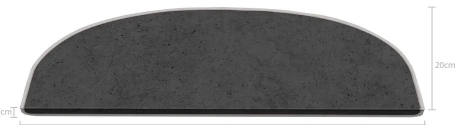 Ciemnoszare dywaniki na schody zestaw 16 szt. 20x65 cm Plain Color – Vitaus