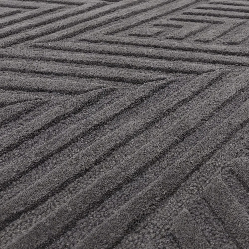 Antracytowy dywan wełniany 160x230 cm Hague – Asiatic Carpets