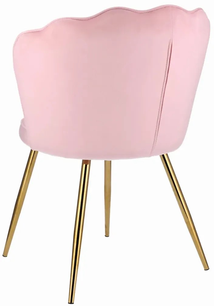Różowe krzesło muszelka w stylu glamour M6-K42