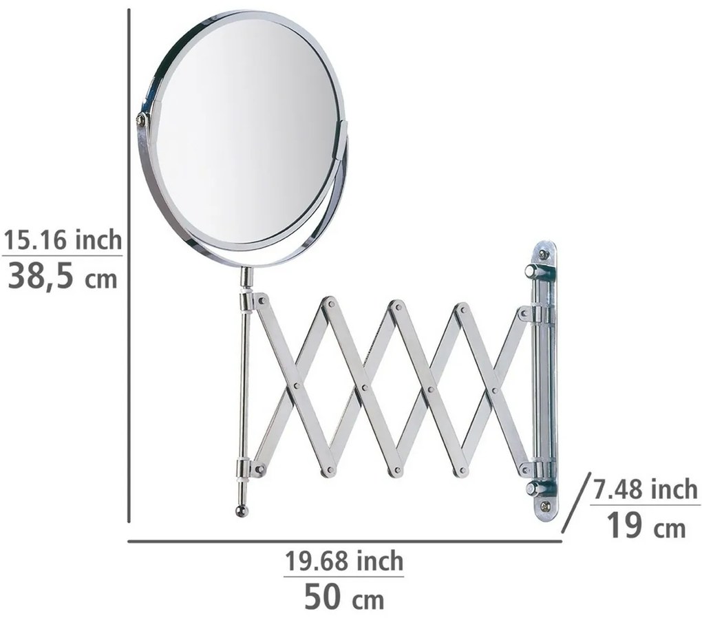 Wenko Lusterko kosmetyczne ścienne Telescope Exclusive 3-krotne powiększenie, śr. 17 cm