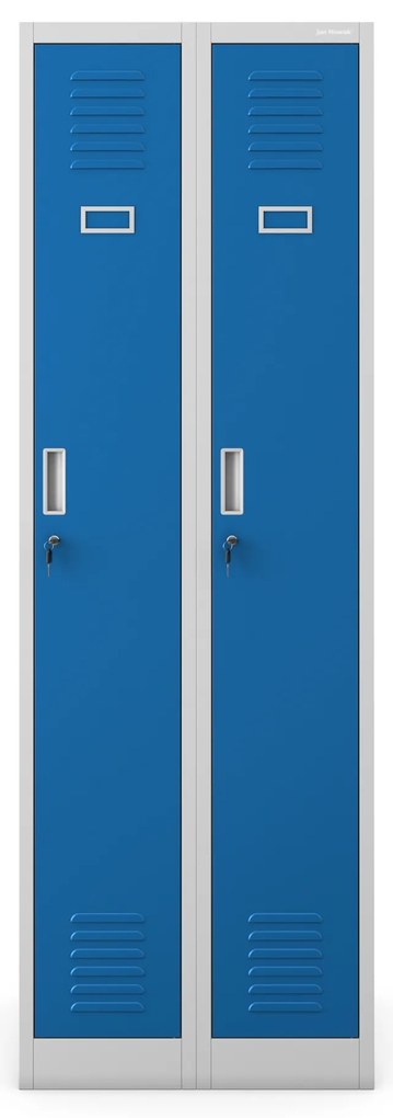 Szafka pracownicza metalowa czterokomorowa niebieska