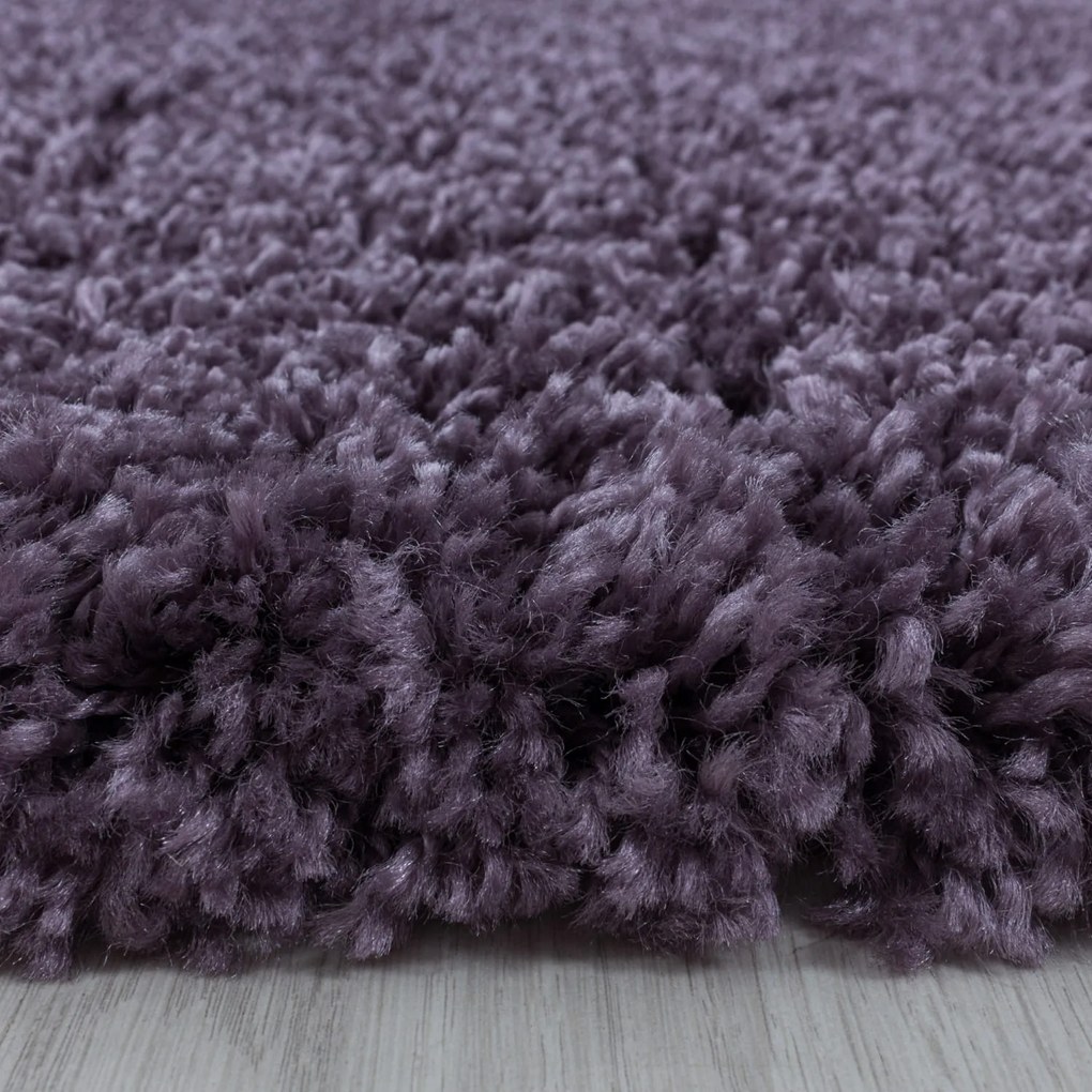 Dywan shaggy Sydney fioletowy koło 120 cm x 120 cm