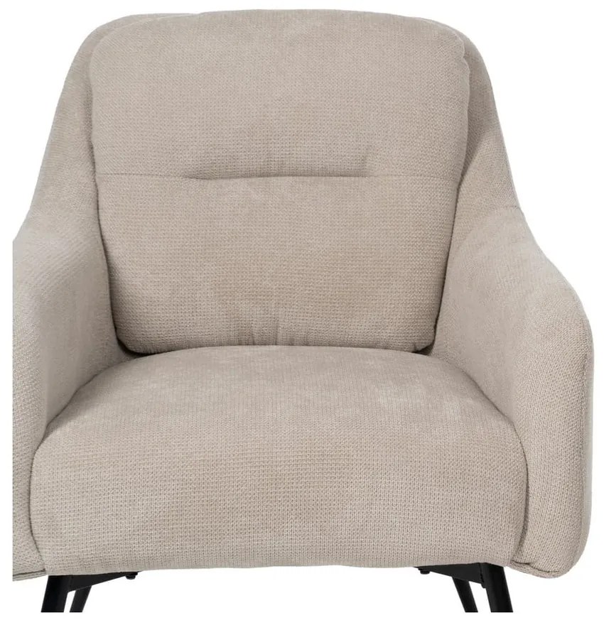 Beżowy fotel z tkaniny szenilowej Classic – Ixia
