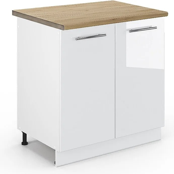 Szafka pod zlew biały wysoki połysk 80x60x82 fame-line