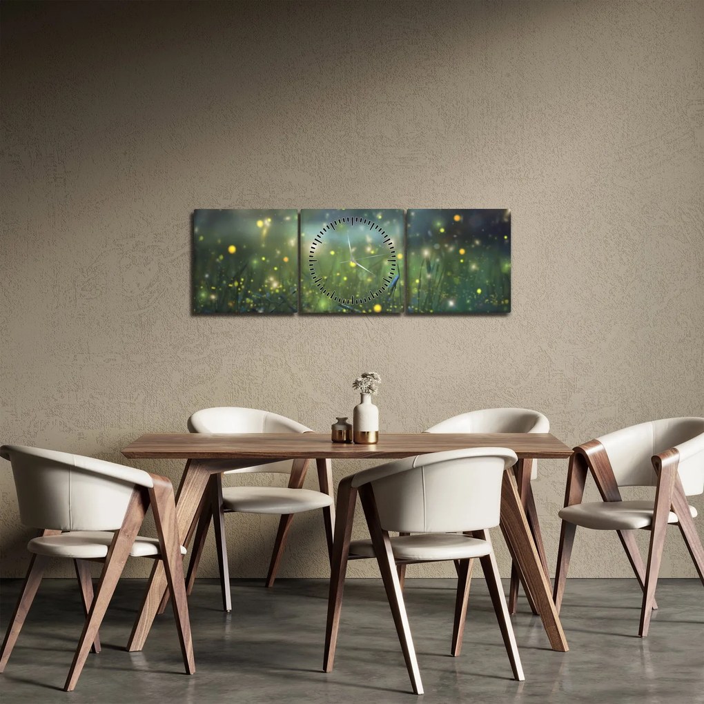 Obraz - Magiczna noc (z zegarem) (90x30 cm)