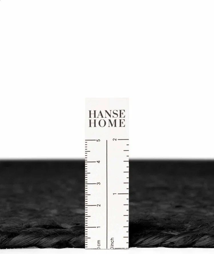 Czarny okrągły dywan z juty dwustronny/tkany ręcznie ø 140 cm Braided – Hanse Home