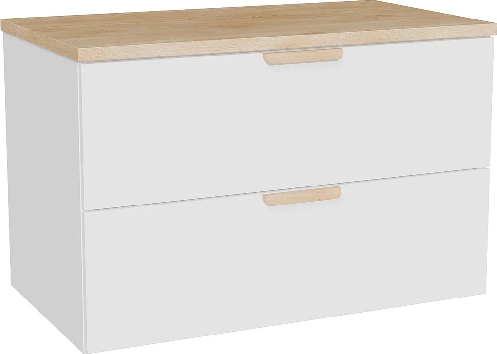 Wisząca szafka podumywalkowa z półką – Biała – S80 cm – AVORELI