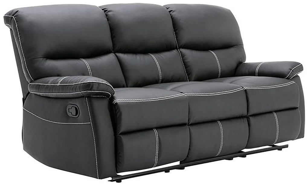 Kanapa 3-osobowa z funkcją relax z ekoskóry CANBY