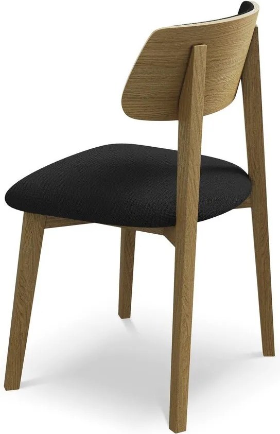 Czarne krzesło z litego drewna Niu – Makamii