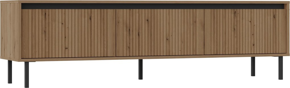 Szafka RTV stojąca OSTIA 178,6 cm do Salonu pod Telewizor 3 Szuflady - Dąb evoke coast