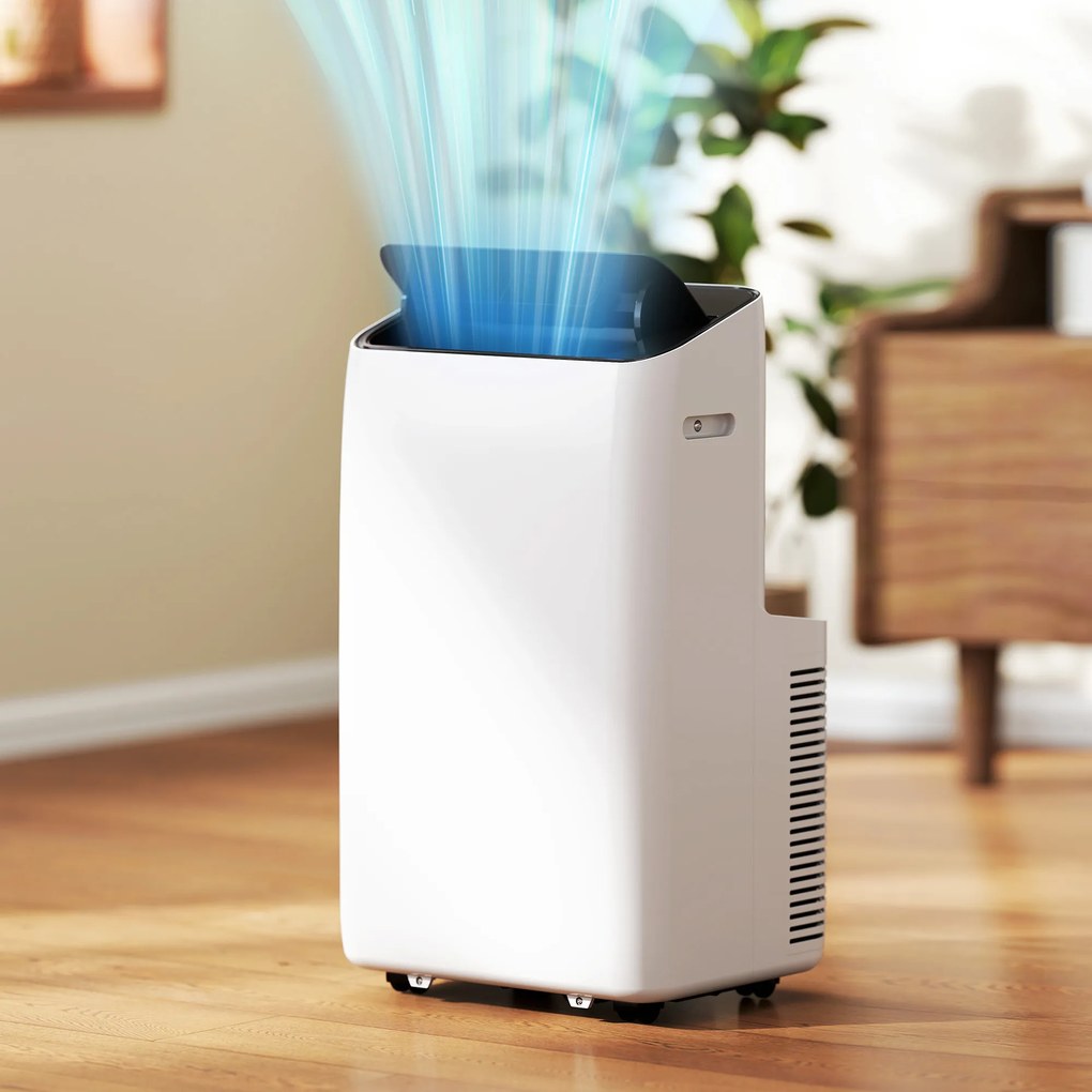 HOMCOM Przenośny klimatyzator 12 000 BTU z technologią inwerterową, 6 w 1 klimatyzacja z automatyczną oscylacją 60°, timerem 24-godzinnym i pilotem | Aosom PL