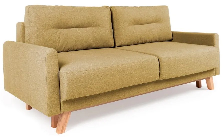 Żółta sofa rozkładana Bonami Selection Pop