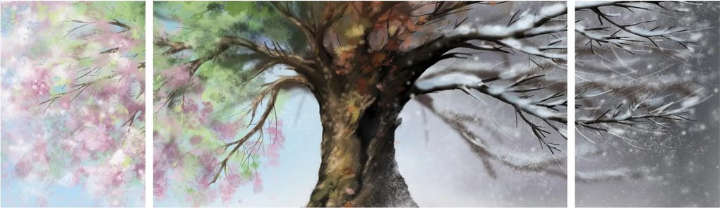 Obraz - Drzewo czterech pór roku (170x50 cm)