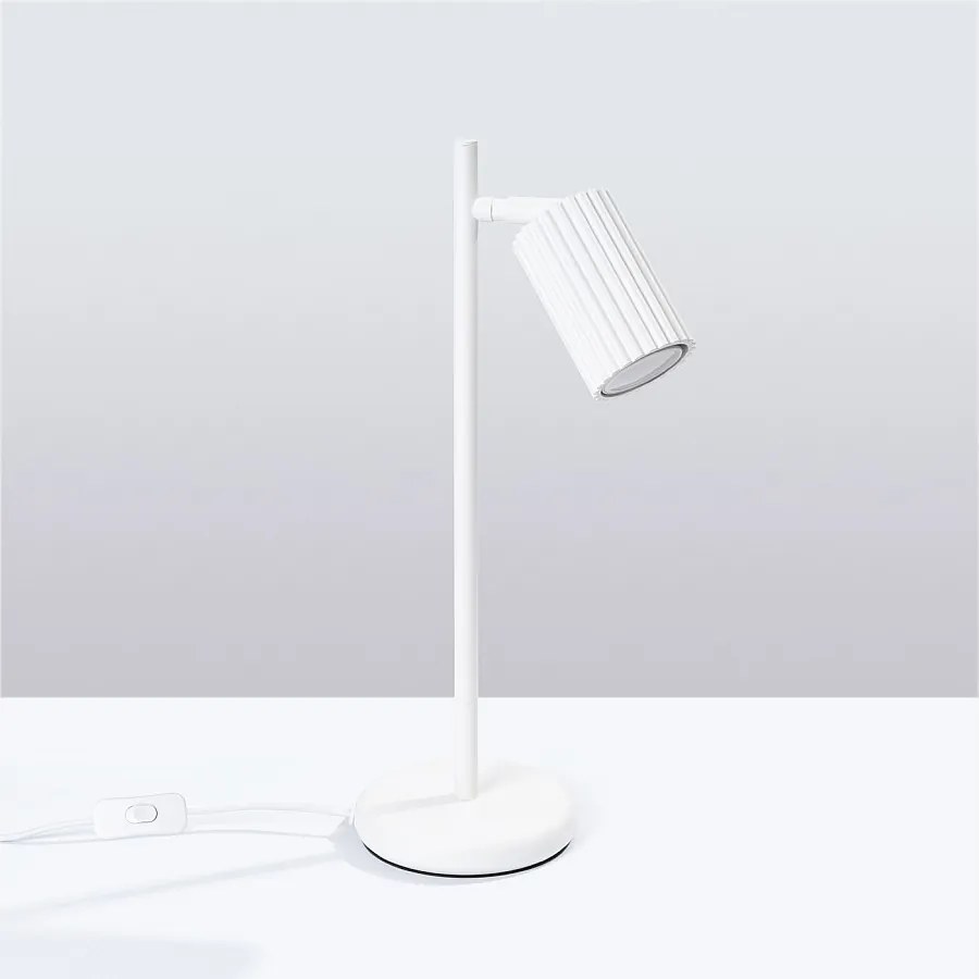 Lampa biurkowa minimalistyczny Gloow, aluminium - 1 źródło światła 4000K - L.14.5 x H.43 cm - biały