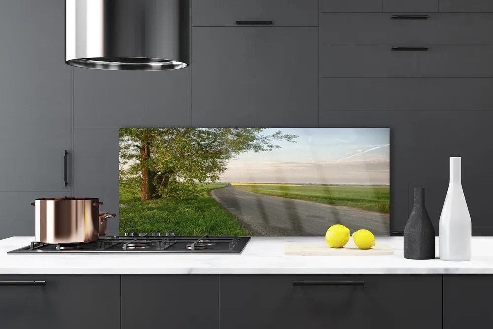 Panel Szklany do Kuchni Aleja Prowadząca W Nieznane