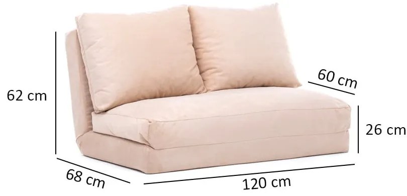 Kremowa rozkładana sofa 120 cm Taida – Balcab Home