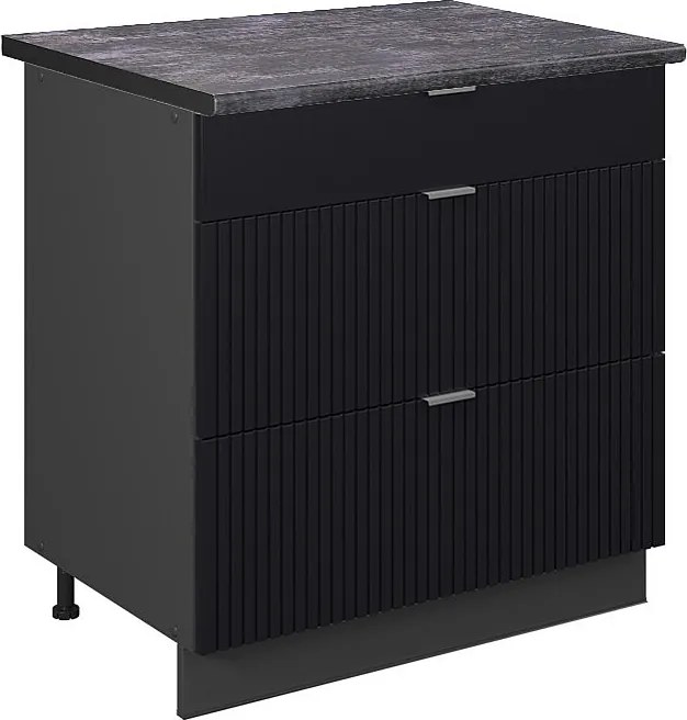Szafka dolna do kuchni czarne paski 80x60x82 fame-line