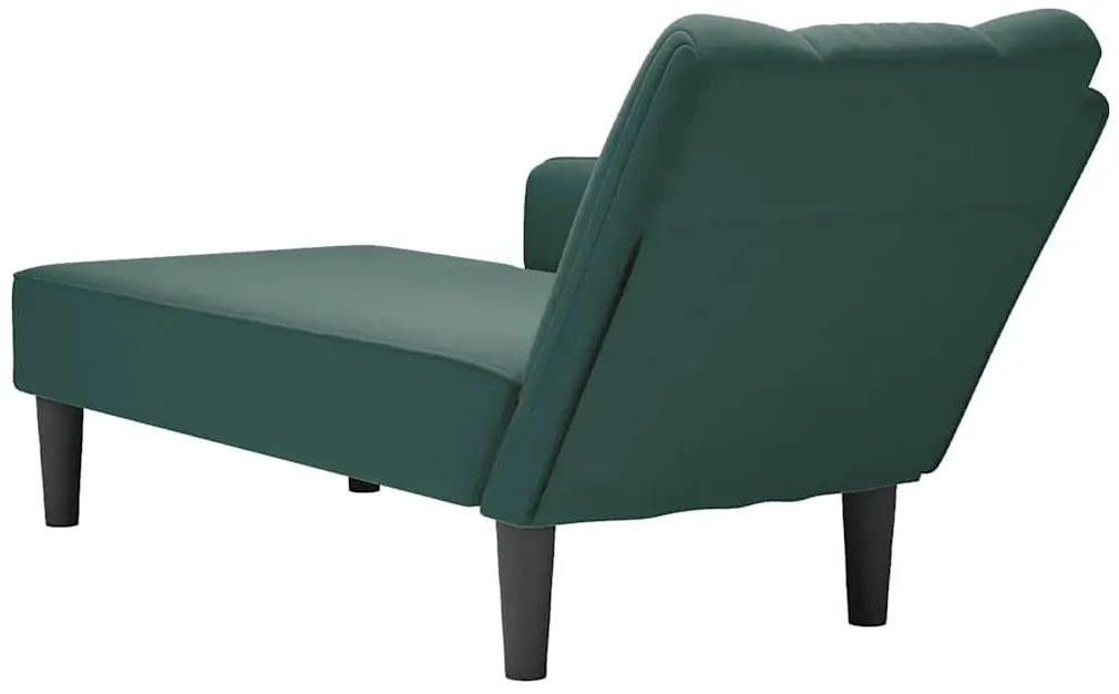 Zielony aksamitny szezlong z pikowanym oparciem Z5-G47