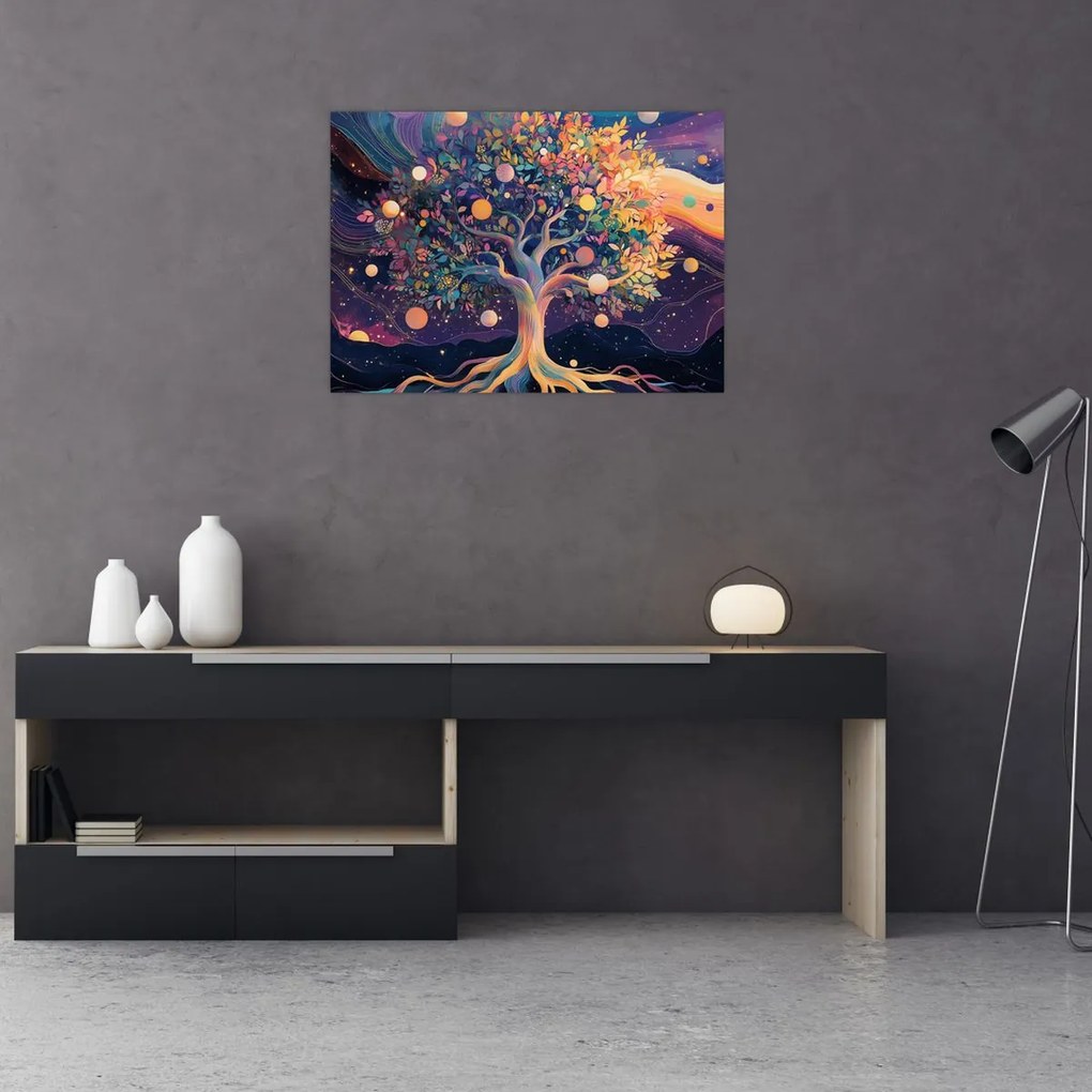 Obraz – Fioletowe drzewo pełne energii (70x50 cm)
