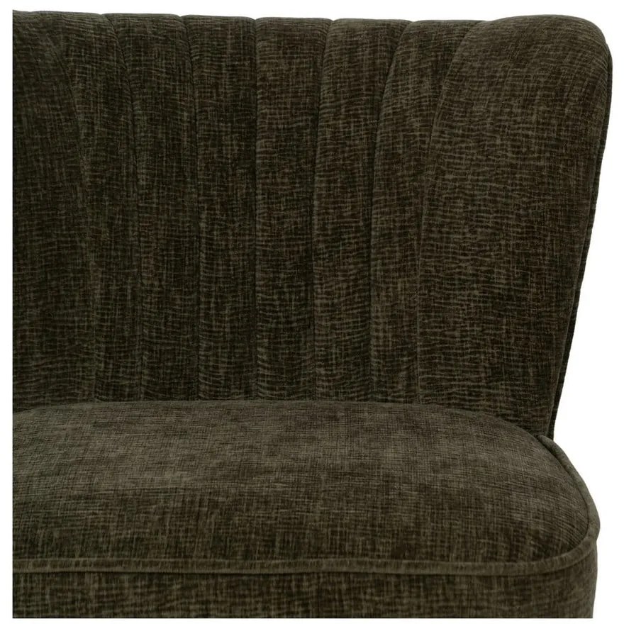 Zielony fotel z tkaniny szenilowej Glam – Ixia