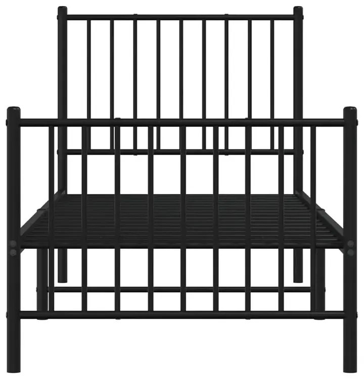 Czarne pojedyncze łóżko metalowe 90x200 cm D6-L41