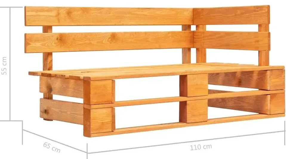 Brązowa ławka ogrodowa z palet - Olefix 3X