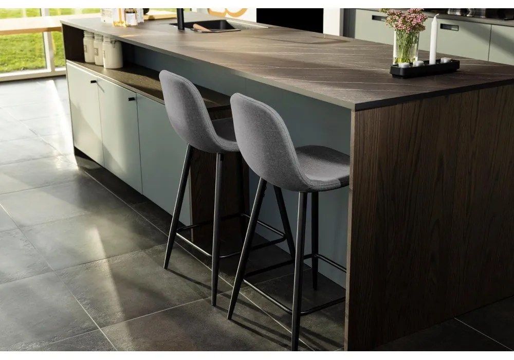 Jasnoszare tapicerowane hokery zestaw 2 szt. (wysokość siedziska 65 cm) Wilma – Actona