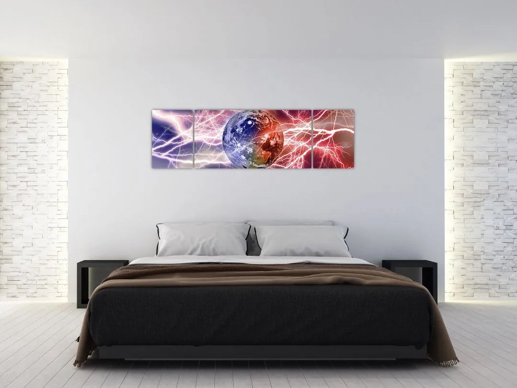 Obraz - Kula ziemska pod prądem (170x50 cm)