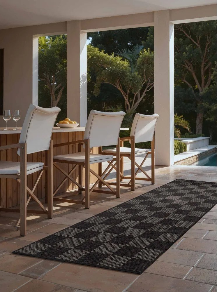 Czarny/kremowy chodnik odpowiedni na zewnątrz 80x200 cm Haringey Dorothy – Ted Baker